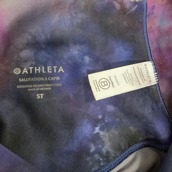 Athleta Salutation Stash Pocket II Capri leggings - Size S / ST - Cosmic Tie Dye - Picture 6 of 8
